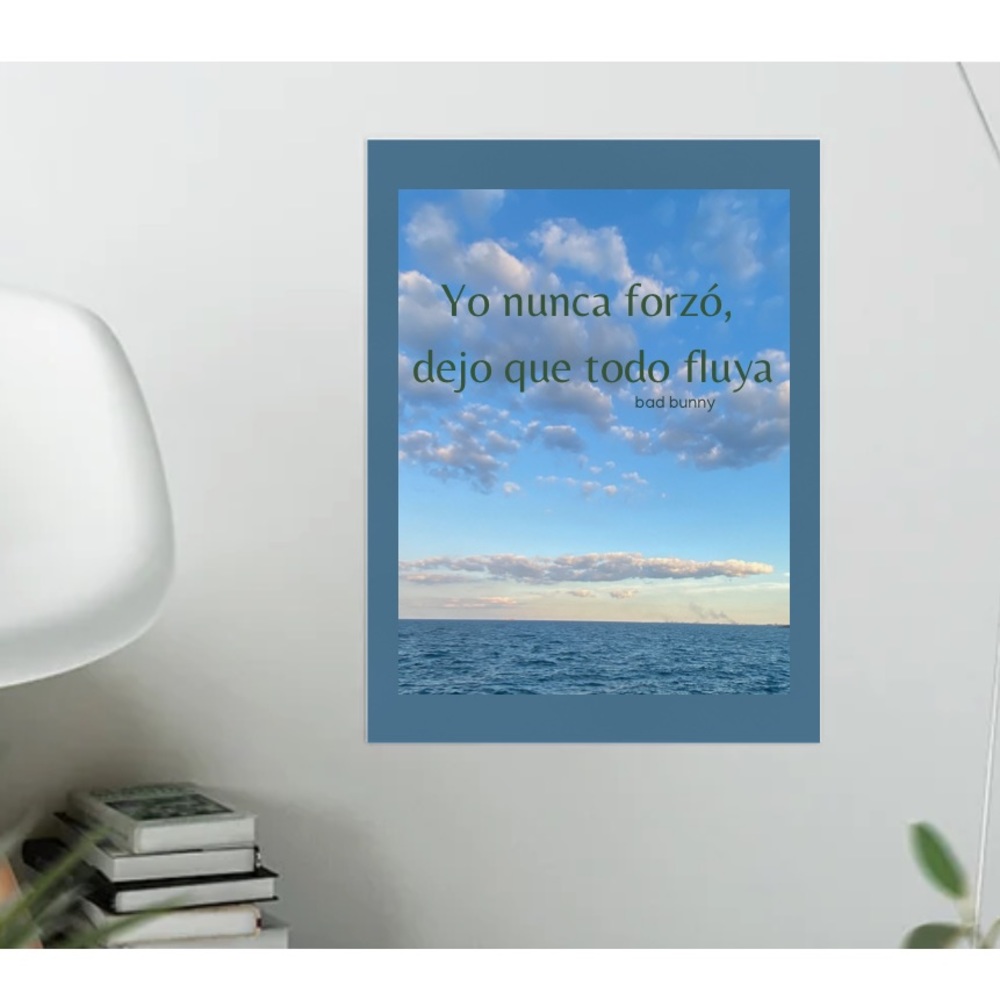 Printable Wall Art Bad Bunny peaceful quotes 18x24” digital dorm life flow